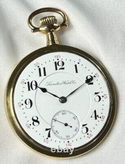 Rare 1911 Hamilton Grd 952 Mod 3 16s 19j Pocket Watch Ham Dial withMin 14K GF Case