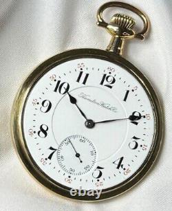 Rare 1911 Hamilton Grd 952 Mod 3 16s 19j Pocket Watch Ham Dial withMin 14K GF Case