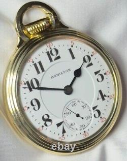 Rare 1926 Hamilton Grade 950 Model 3 16s 23j RG Pocket Watch 10K GF BOC Case