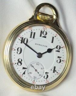 Rare 1926 Hamilton Grade 950 Model 3 16s 23j RG Pocket Watch 10K GF BOC Case