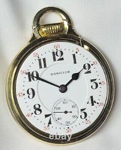 Rare 1926 Hamilton Grade 950 Model 3 16s 23j RG Pocket Watch 10K GF BOC Case