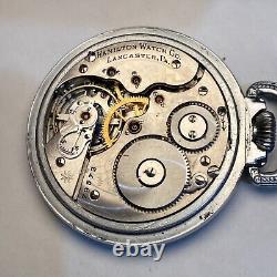 Rare Early Hamilton Grade 977 Antique Pocket Watch 16s With 16 Jewels Runs