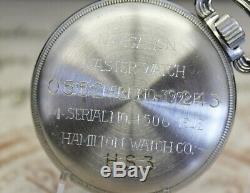 Rare HAMILTON AIRCRAFT NAVIGATION MASTER WATCH 3992B Taschenuhr pocket watch