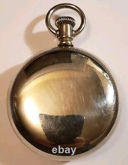 Rare Hamilton 17j. Adj. 18s. 938 Montgomery Dial Railroad Pocket Watch Silverode