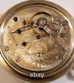 Rare Hamilton 17j. Adj. 18s. 938 Montgomery Dial Railroad Pocket Watch Silverode