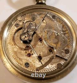 Rare Hamilton 17j. Adj. 18s. 938 Montgomery Dial Railroad Pocket Watch Silverode