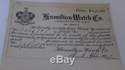Rare Hamilton 18K White Gold 23j Pocket Watch Box Papers Police Presentation