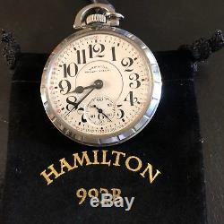 Rare Hamilton 992 B Railroad Pocket Watch Clear Back Montgomery Dial Lever Set