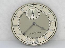 Rare Tophat 12s Hamilton Diamond Dial 21 Jewel Gr. 904 Pocket Watch, Running
