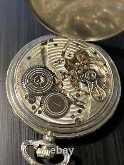 Rare Working Hamilton 18k White Gold 922 Master Piece Pocket Watch