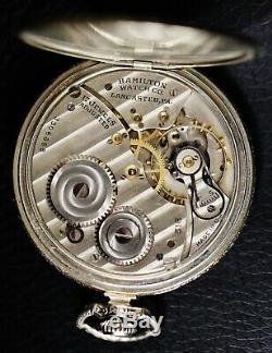 Running Hamilton 14K Gold Filled Pocket Watch Grade 912 17 Jewels Model 2 12s