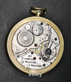 Running Hamilton Grade 917 Model 1 1948 17j 10s 14k Gold Filled Pocket Watch