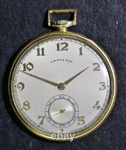 Running Hamilton Grade 917 Model 1 1948 17j 10s 14k Gold Filled Pocket Watch