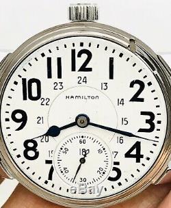 SERVICE 1943 Hamilton 992B 16S 21J Railroad Pocket Wrist Watch Salesman Accurate