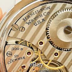 SERVICE 1951 Hamilton 992B 16S 21J Railroad Pocket Wrist Watch Salesman Accurate