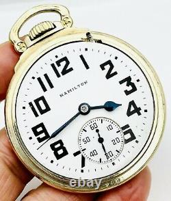 SERVICE MINT 1947 Hamilton 992B 16S 21J Factory Model 11 Railroad Pocket Watch