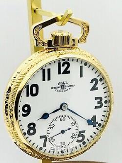 SERVICED 1928 Ball Hamilton 999P 16S 21J Railroad Pocket Watch Salesman Accurate