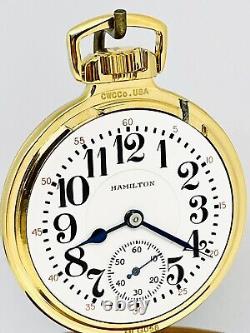 SERVICED 1930 Hamilton 16S 21J Grade 992E Clear Back Mainliner Pocket Watch