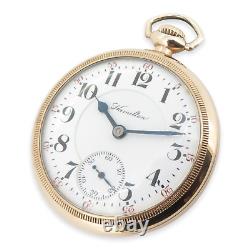 Scarce 1908 Hamilton 946 Model 1 18s 23 Ruby Jewels GF Open Faced Pocket Watch