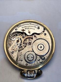 Scarce Running Hamilton 970 21 Jewel Adj. 16s Gold Filled Antique Pocket Watch