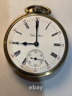 Scarce Running Hamilton 970 21 Jewel Adj. 16s Gold Filled Antique Pocket Watch