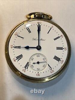 Scarce Running Hamilton 970 21 Jewel Adj. 16s Gold Filled Antique Pocket Watch