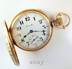Spectacular 14k Multicolor Gold Hamilton 993 21j 16s Hunting Case Pocket Watch