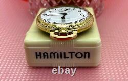 Stellar Hamilton 992B RR Pocket Watch 21J 16S with Bakelite Case SERVICED! C1952