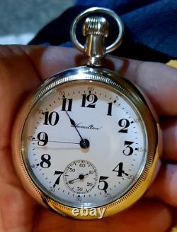 VINTAGE 1902 Hamilton 924 18s Lever Set Mens Antique Pocket Watch, (VIDEO)