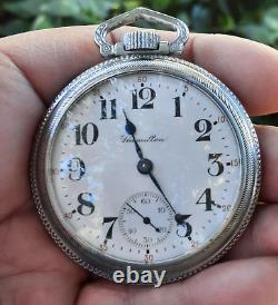 VINTAGE 1917 Hamilton 924 18s Lever Set Mens Antique Pocket Watch, (VIDEO)