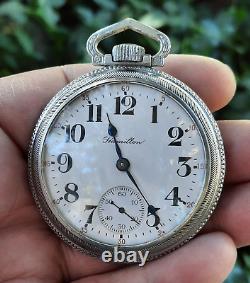 VINTAGE 1917 Hamilton 924 18s Lever Set Mens Antique Pocket Watch, (VIDEO)