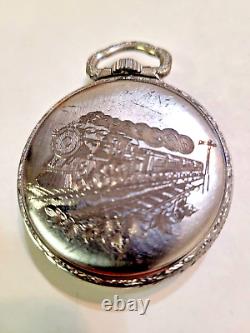 VINTAGE 1924 HAMILTON 21j 992 RAILROAD POCKET WATCH SERVICED With TRAIN CASE