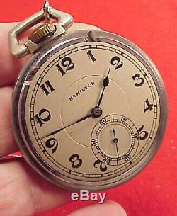 VINTAGE 992 21 JEWELS HAMILTON RAILROAD 16s Pocket Watch Running 1925