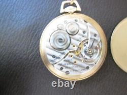 VINTAGE HAMILTON 917 17JEWELS 14K GF MENS POCKET WATCH 45mm NEW CRYSTAL