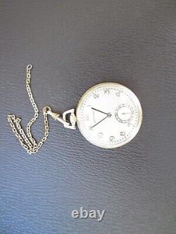 VINTAGE HAMILTON 917 17JEWELS 14K GF MENS POCKET WATCH 45mm NEW CRYSTAL