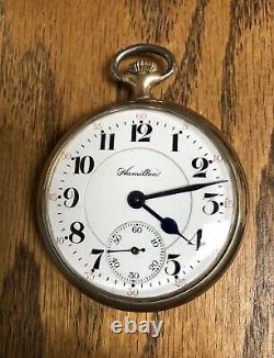 VINTAGE HAMILTON POCKET WATCH 17 JEWELS with Fahys Montauk Case Gold Filled NICE