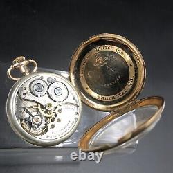 VTG 1920 Hamilton Pocket Watch 910 White Dial Gold Filled 17J Triple Signed