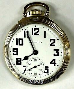 VTG Hamilton 992B Railroad Pocket Watch 10k Gold Filled 21j WORKING! WARRANTY