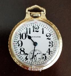 Very Fine 16 Size Hamilton 992 21j Boc Montgomery Dial Pocket Watch From 1926