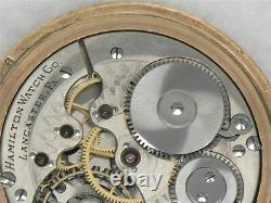 Very Rare 16s Hamilton 976 First Run Pocketwatch, 16 Jewel, 14k Gf Case, Running