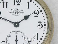 Very Rare Ball Hamilton Signed 999b, Stirrup Bow Case, Railroad Watch, Serviced