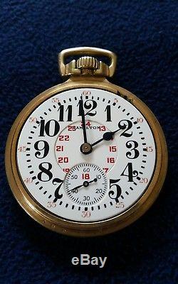 Very nice Hamilton lever set railroad pocket watch 992 with rare dial