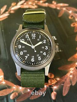 Vietnam Ref GG-W-113 Hamilton US military 1981 men's watch, Hack 649 movement
