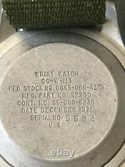 Vietnam War US military 1971 issued Hamilton military men's watch, Cal 685 Hack