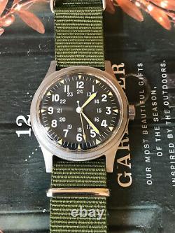 Vietnam issued to US military 1971 Hamilton men's watch, GGW113, Hack caliber 685
