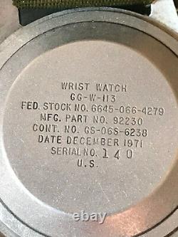 Vietnam issued to US military 1971 Hamilton men's watch, GGW113, Hack caliber 685