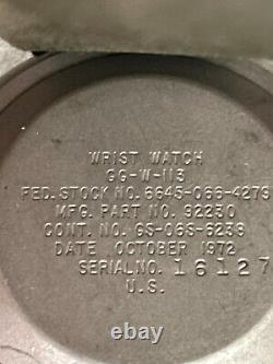 Vietnam war US military 1972 issued Hamilton men's watch, Caliber 685 Hack