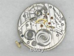 Vintage 10s 17j Hamilton 917 Nickel Pocketwatch Movement & Silver Dial, Running