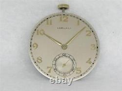 Vintage 10s 17j Hamilton 917 Nickel Pocketwatch Movement & Silver Dial, Running