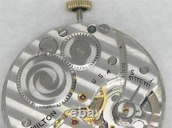 Vintage 10s 17j Hamilton 917 Nickel Pocketwatch Movement & Silver Dial, Running